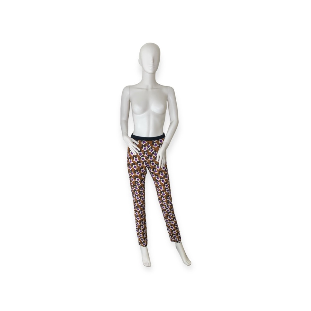 EMANUEL UNGARO VINTAGE STAR PRINT SKINNY TROUSERS